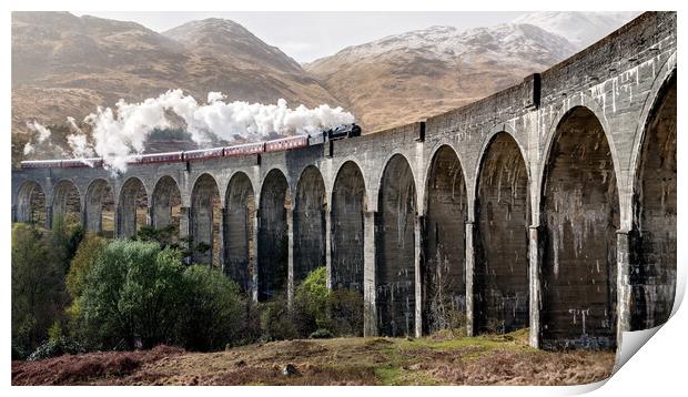 Steam Train in Scotland Print by Elizabeth Hudson