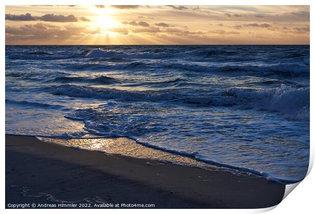 Sunset over the Baltic Sea (Darß, Germany) Print by Andreas Himmler