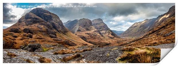 A Panorama of Glencoe and the Famous"Three Sisters Print by Will Ireland Photography