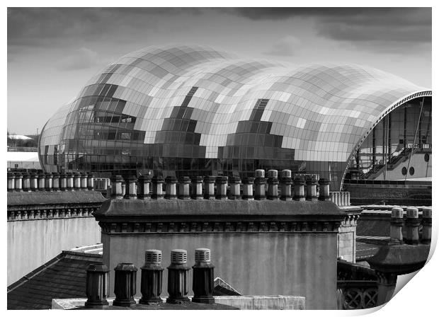 Chimneys and The Sage Gateshead Print by Will Ireland Photography
