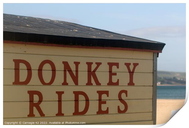 Iconic Weymouth Beach Donkey Hut Print by Carnegie 42