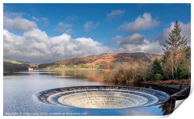 Ladybower Reservoir Bellmouth Drain. Print by Craig Yates