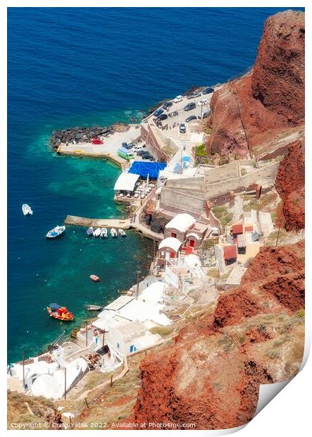 Amoudi Bay Oia Santorini Greece Print by Craig Yates