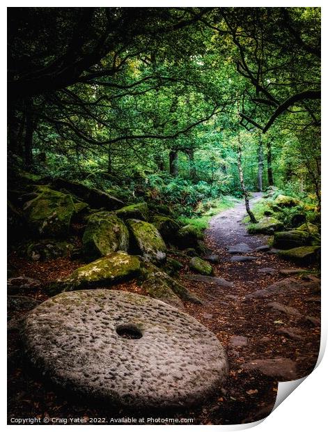 Padley Gorge Millstone Print by Craig Yates