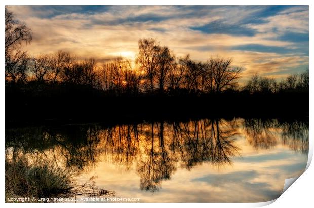 Winter Sunset Reflection. Print by Craig Yates