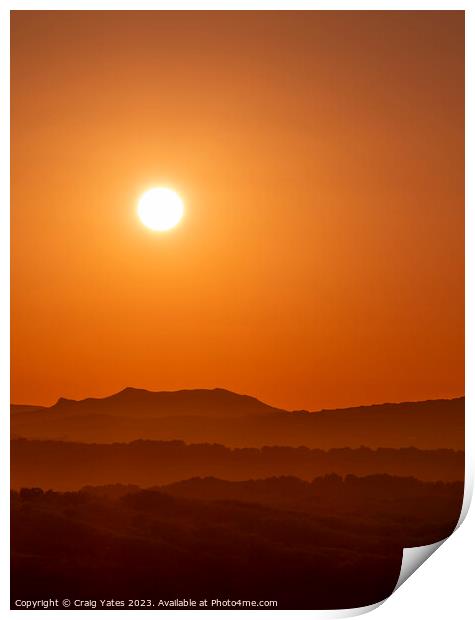 Menorca Setting Sun Spain. Print by Craig Yates