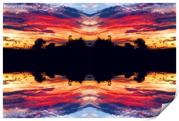 Sunset Flipped Mirrored  Print by Stephen Pimm