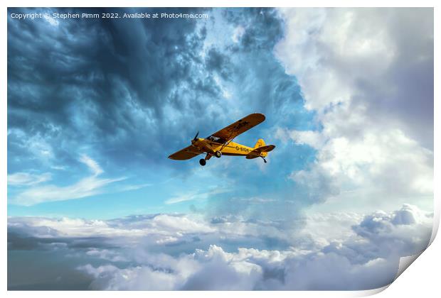 Plane Above Sky Print by Stephen Pimm