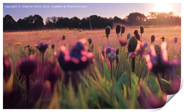 Wild Flower Meadow Print by Stephen Pimm