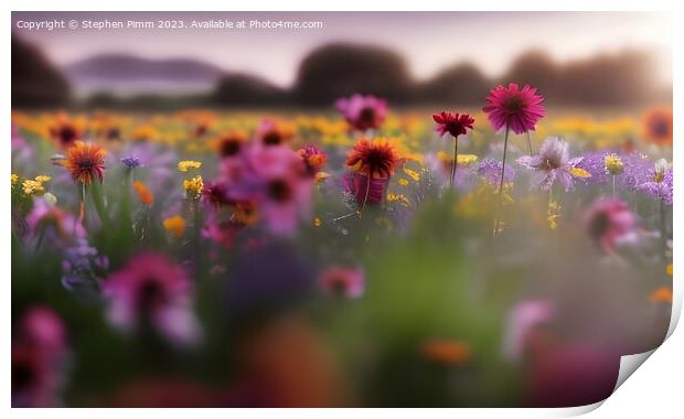 Wild Flower Meadow Print by Stephen Pimm