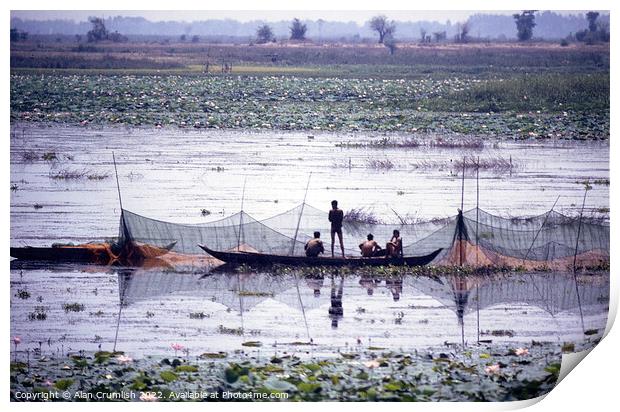 Cambodian fishermen Print by Alan Crumlish