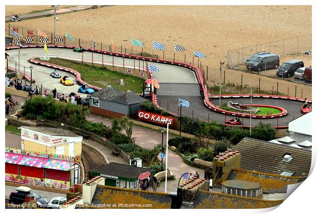 Hastings Seafront - Amusements  Print by Ray Putley