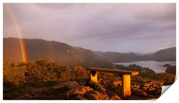 Castlehead's Rainbow Bench Print by Richard North