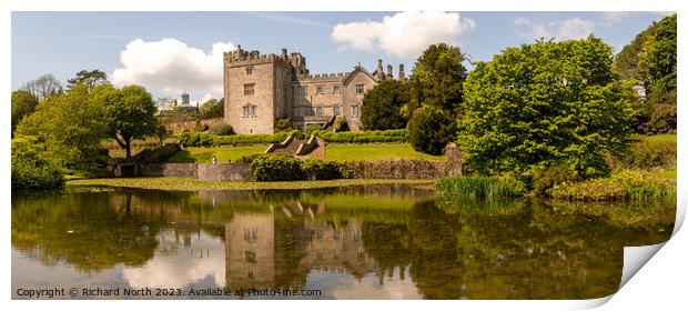 Majestic Sizergh Castle reflecting on the Lake Print by Richard North