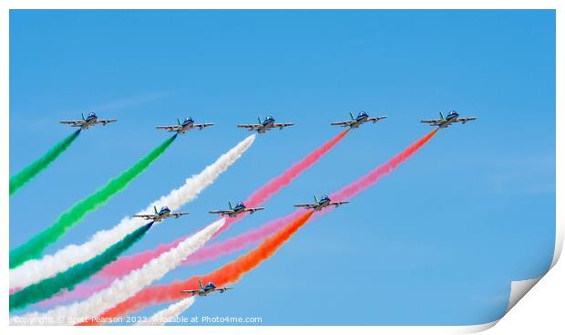 Italian Air Force Frecce Tricolori  Print by Brett Pearson