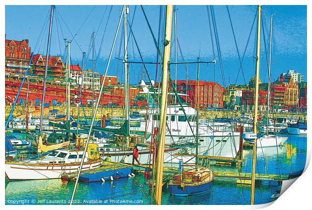 Boats at Ramsgate Royal Harbour and Arches Print by Jeff Laurents