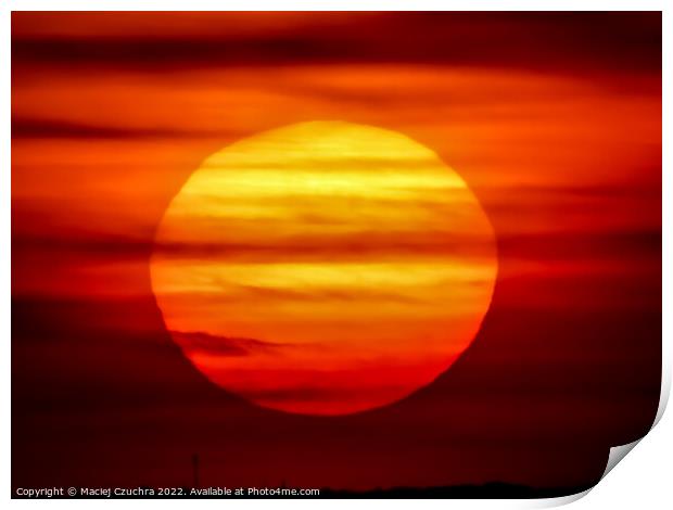Setting Sun Print by Maciej Czuchra