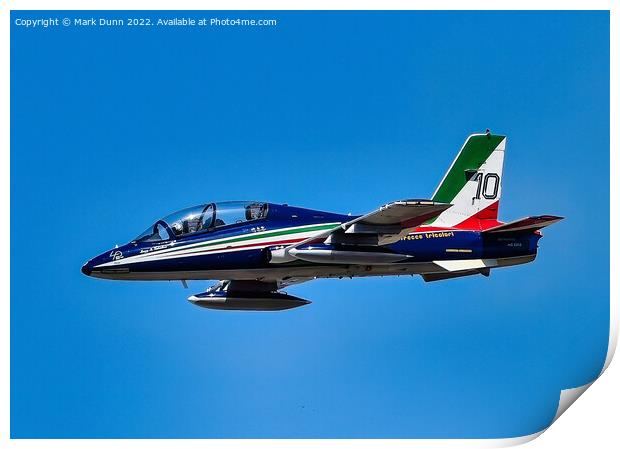 Italian Frecce Tricolori Display Aircraft in flight Print by Mark Dunn