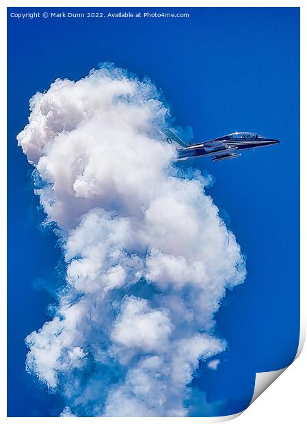 Italian Frecce Tricolori Military Display Aircraft in flight with smoke Print by Mark Dunn
