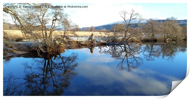 Serene Scenery at Loch Tay Print by Sandy Young