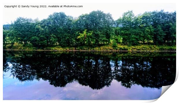 Serenity of River Tay Print by Sandy Young