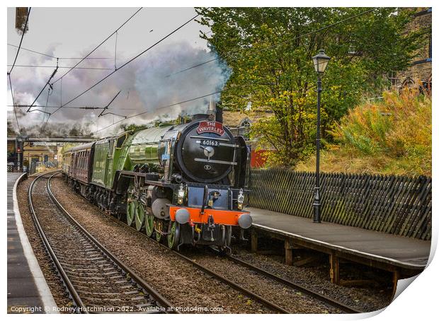 A Majestic Steam Train on a Scenic Journey Print by Rodney Hutchinson