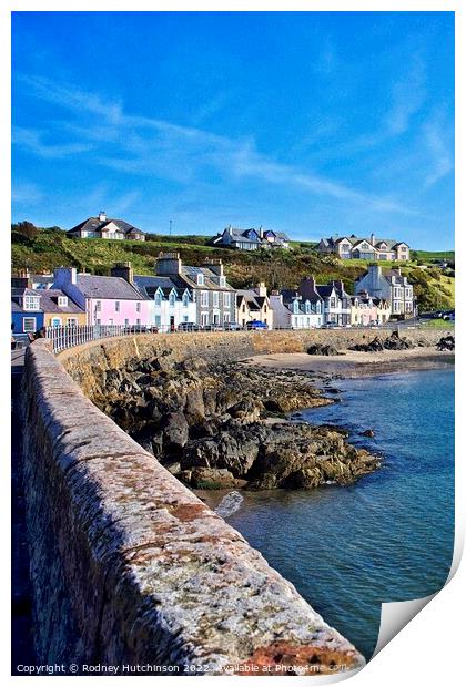Majestic Scottish Coastal Village Print by Rodney Hutchinson
