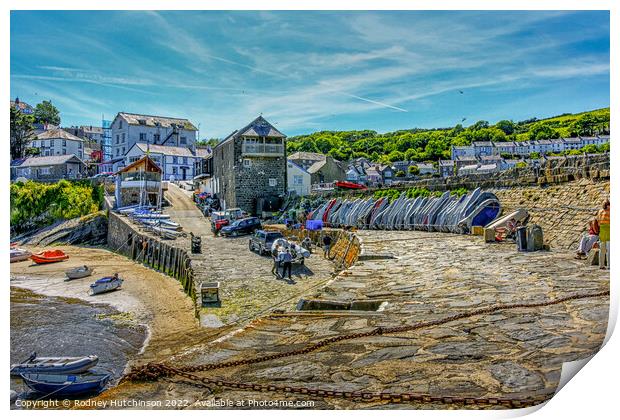 New Quay harbour Wales Print by Rodney Hutchinson