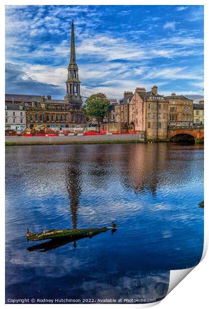 Ayr Town Hall view Print by Rodney Hutchinson