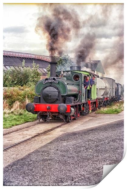 Mighty Steam Freight Train Print by Rodney Hutchinson