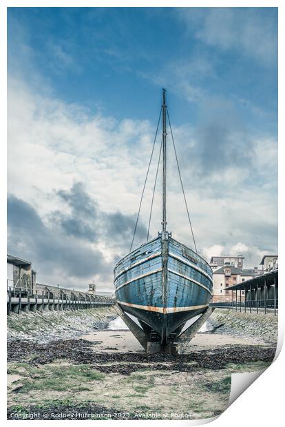 Herring Boat The Watchful Print by Rodney Hutchinson