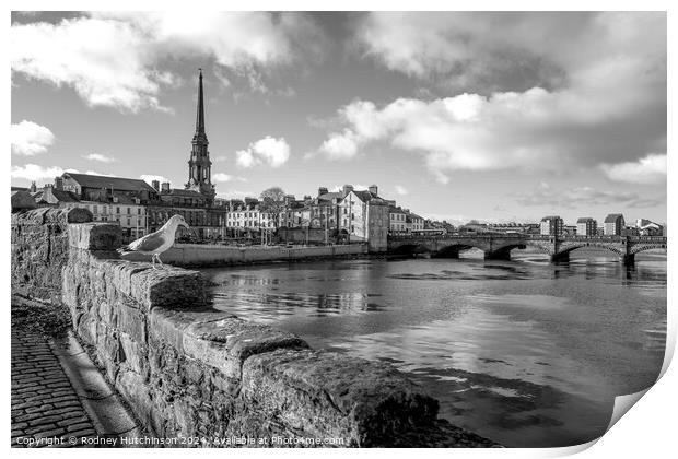 Ayr town view Print by Rodney Hutchinson
