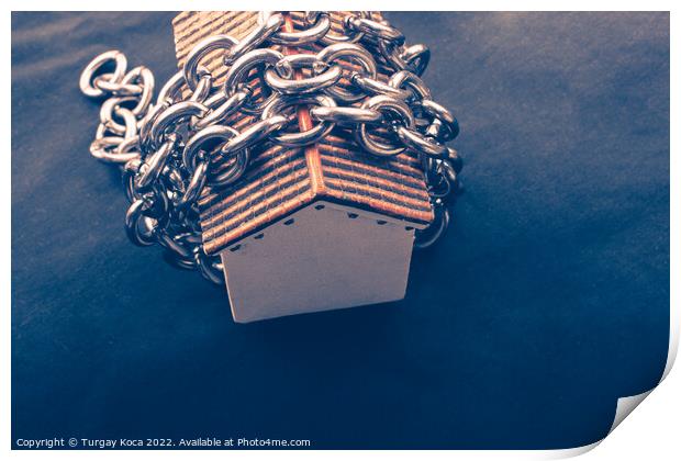 Chain around a Little model house in view Print by Turgay Koca