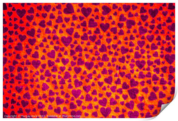 Heart shaped colorful decorative objects  Print by Turgay Koca
