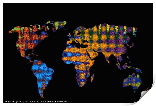 Roughly sketched out world map as global business concepts Print by Turgay Koca