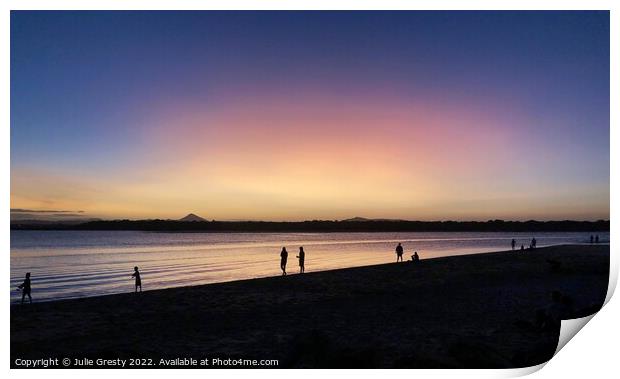 Noosa at Sunset Sunshine Coast Queensland Print by Julie Gresty