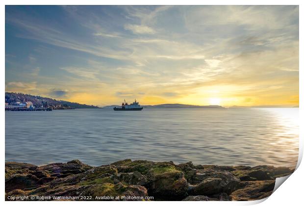 Majestic Sunset at Wemyss Bay Print by RJW Images