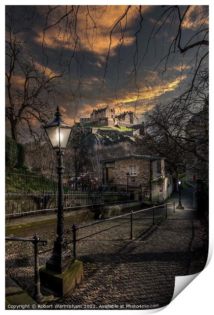 Majestic Edinburgh Castle at Sunset Print by RJW Images