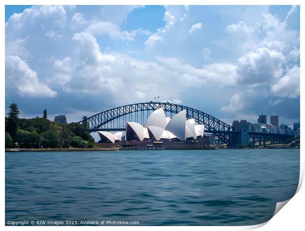 Sydney Harbour Bridge and Opera House Print by RJW Images
