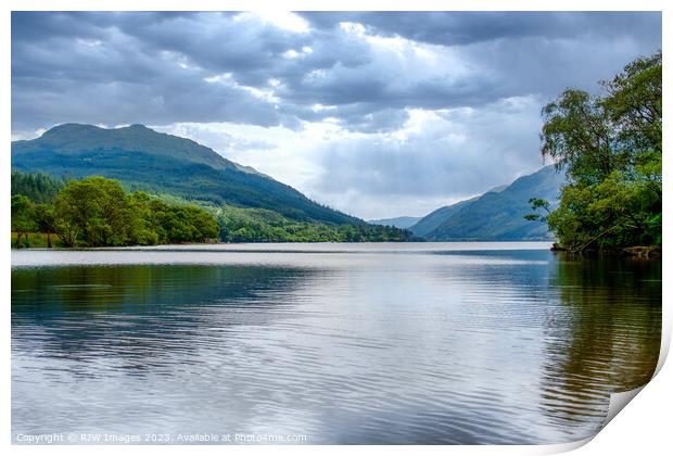 Serene Reflections on Loch Eck Print by RJW Images