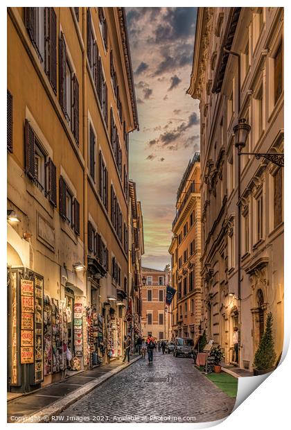 Via De Crociferi Rome Print by RJW Images