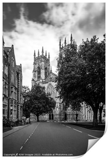 York Minster black and white Print by RJW Images