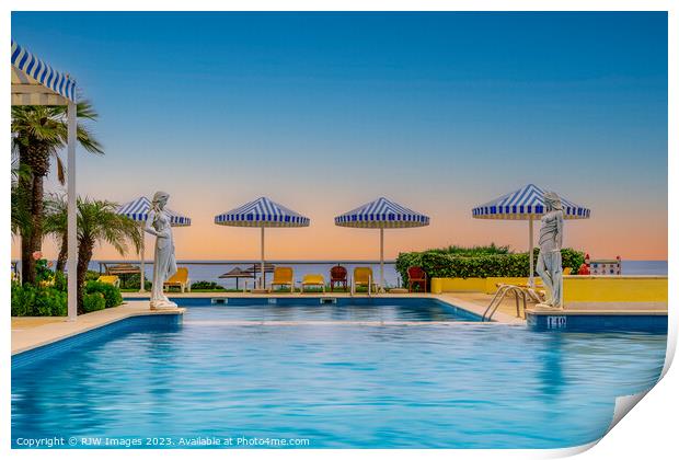 Baia Cristal Pool Sunset Algarve Print by RJW Images