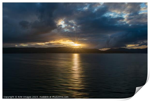 Sunset Over Argyll Hills Print by RJW Images