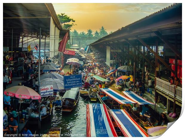 Floating Market Thailand Print by RJW Images