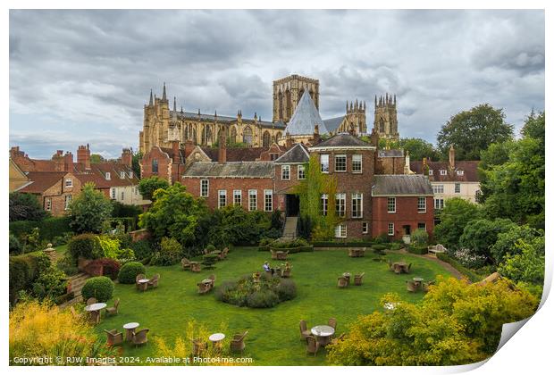 York Minster and Grays Court Hotel Print by RJW Images