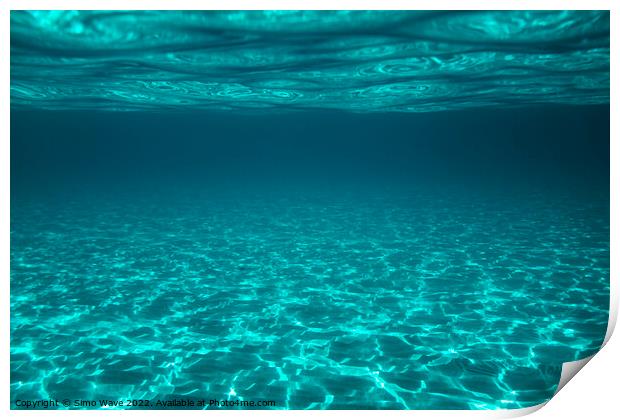 Clear Underwater Sea Background Print by Simo Wave
