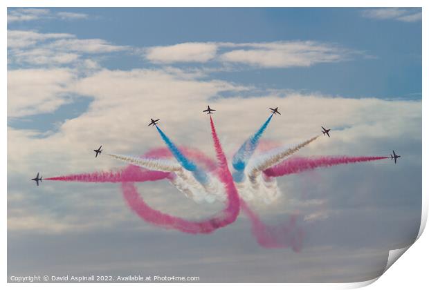 Red Arrows Red, White and Blue Print by David Aspinall