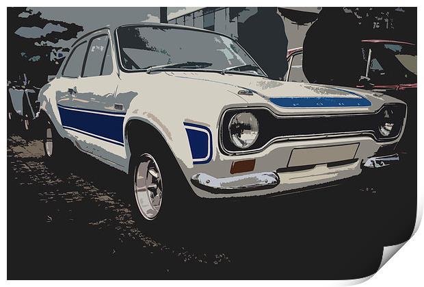 Classic Escort RS2000 in a Pop-Art Style Print by Chris Walker