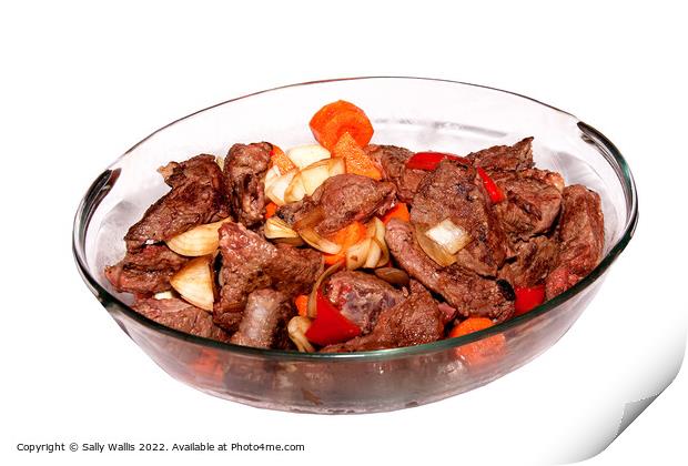 Beef stew with mixed vegetables Print by Sally Wallis